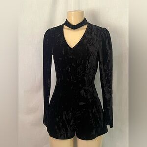 Black Velvet Long Sleeve Dress